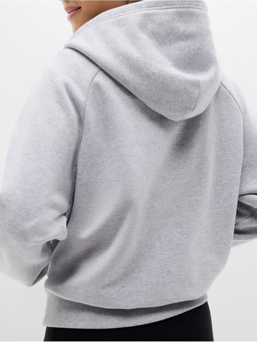 Athleta Women’s Grey Heather Forever Fleece 1/2 Zip Hoodie Medium - Picture 3 of 7